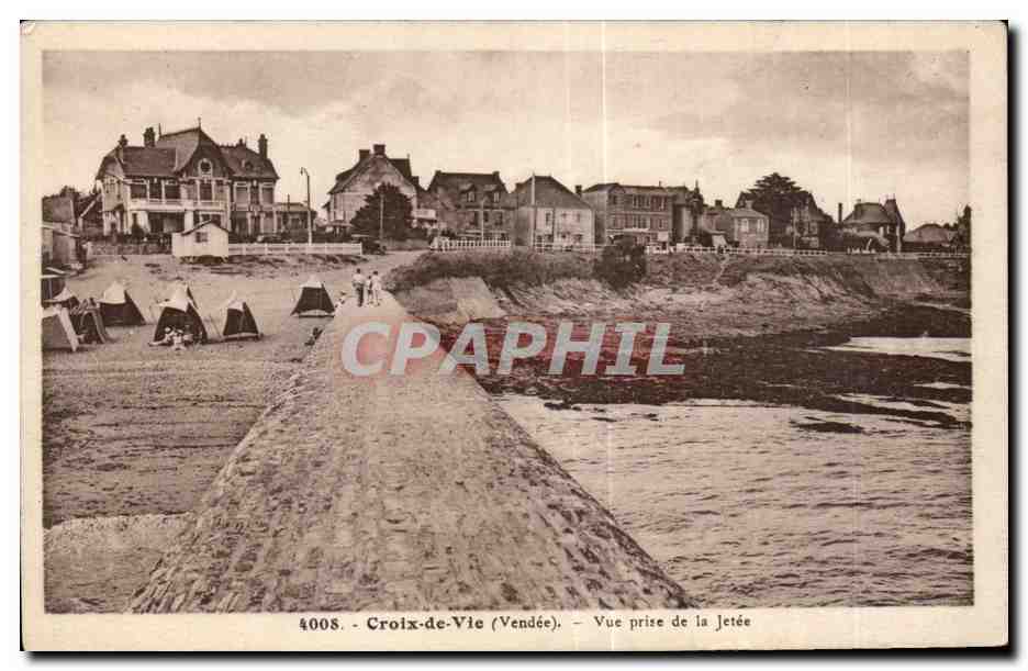 Croix-de-Vie (Vendée) — Vue prise de la jetée — Phototypie Jelily-Pourin