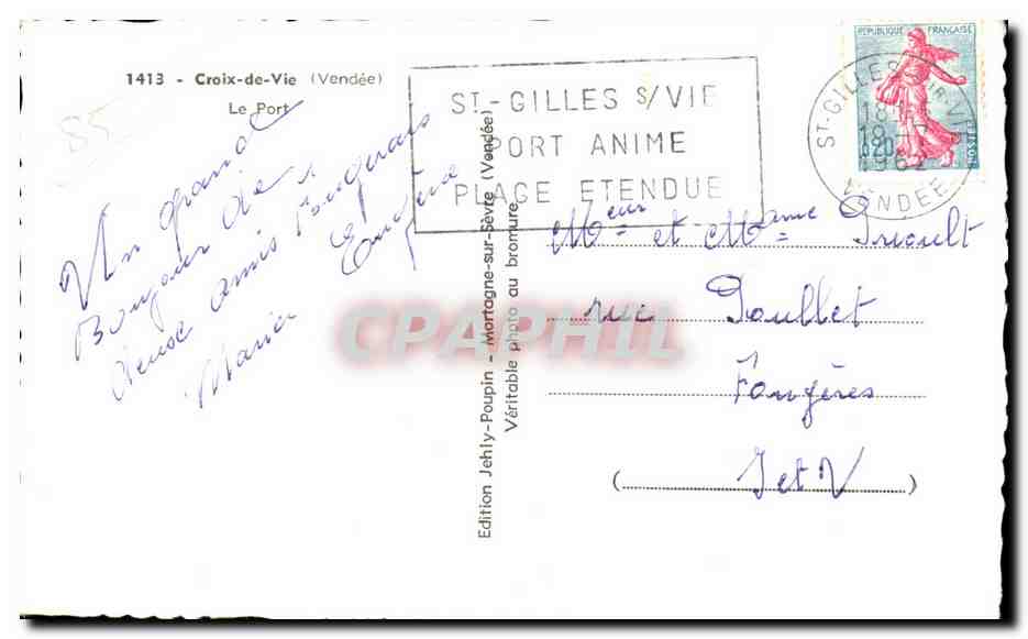 CPA Croix de vie Vendee le port — Verso