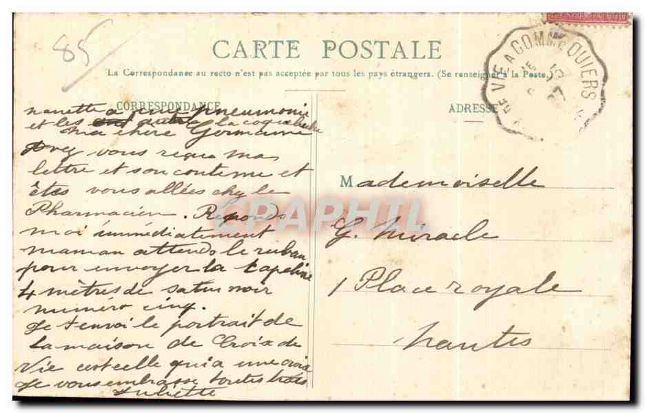 Croix-de-Vie - Pont reliant Croix-de-Vie à St-Gilles et le quai Gorin — Collection Houtain, n° 94 — Rückseite