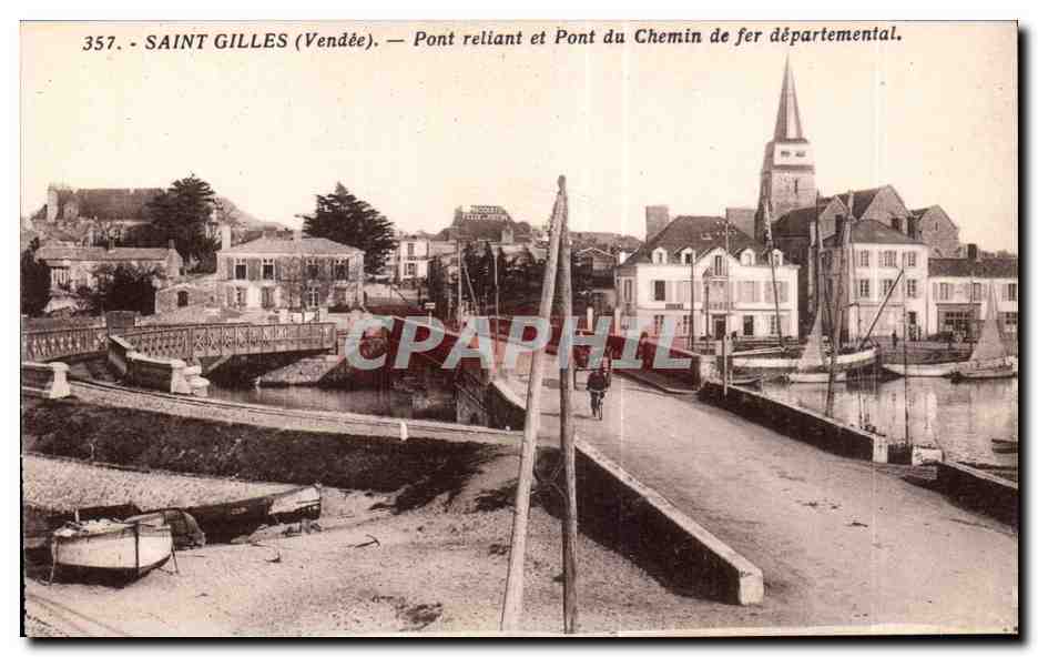 Saint Gilles (Vendée) — Pont reliant et Pont du Chemin de fer départemental.