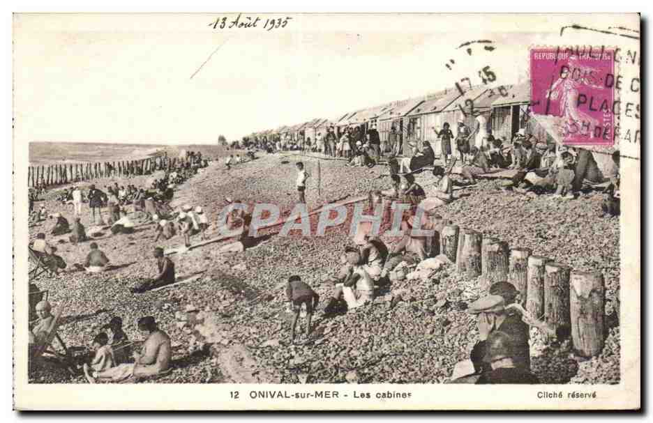 CPA Onival Sur Mer Les cabines