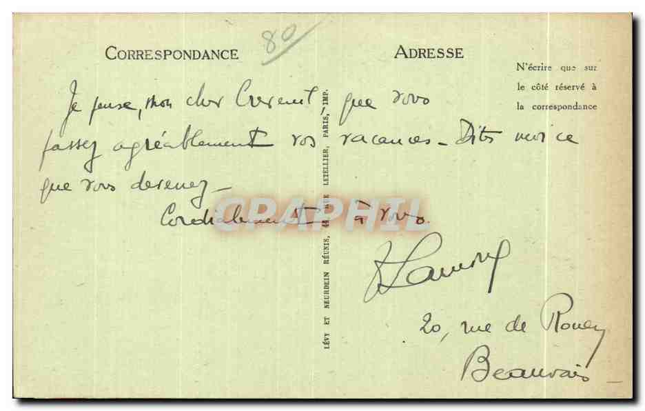 CPA Mers Les Bains La Falaise — Verso