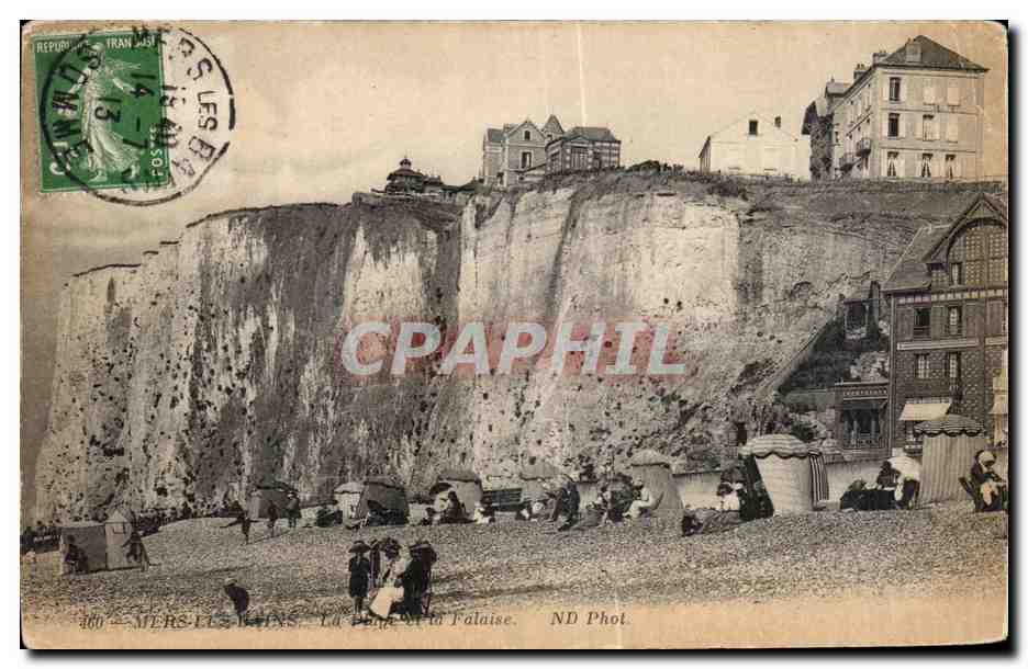 CPA Mers les Bains la Plage et la Falaise