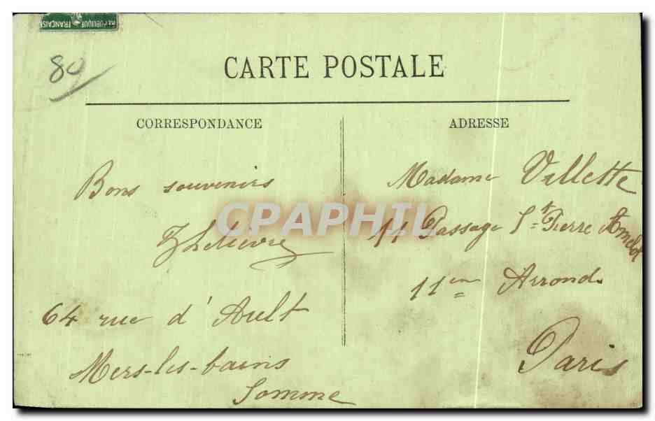 CPA Mers les Bains la Plage et la Digue — Verso