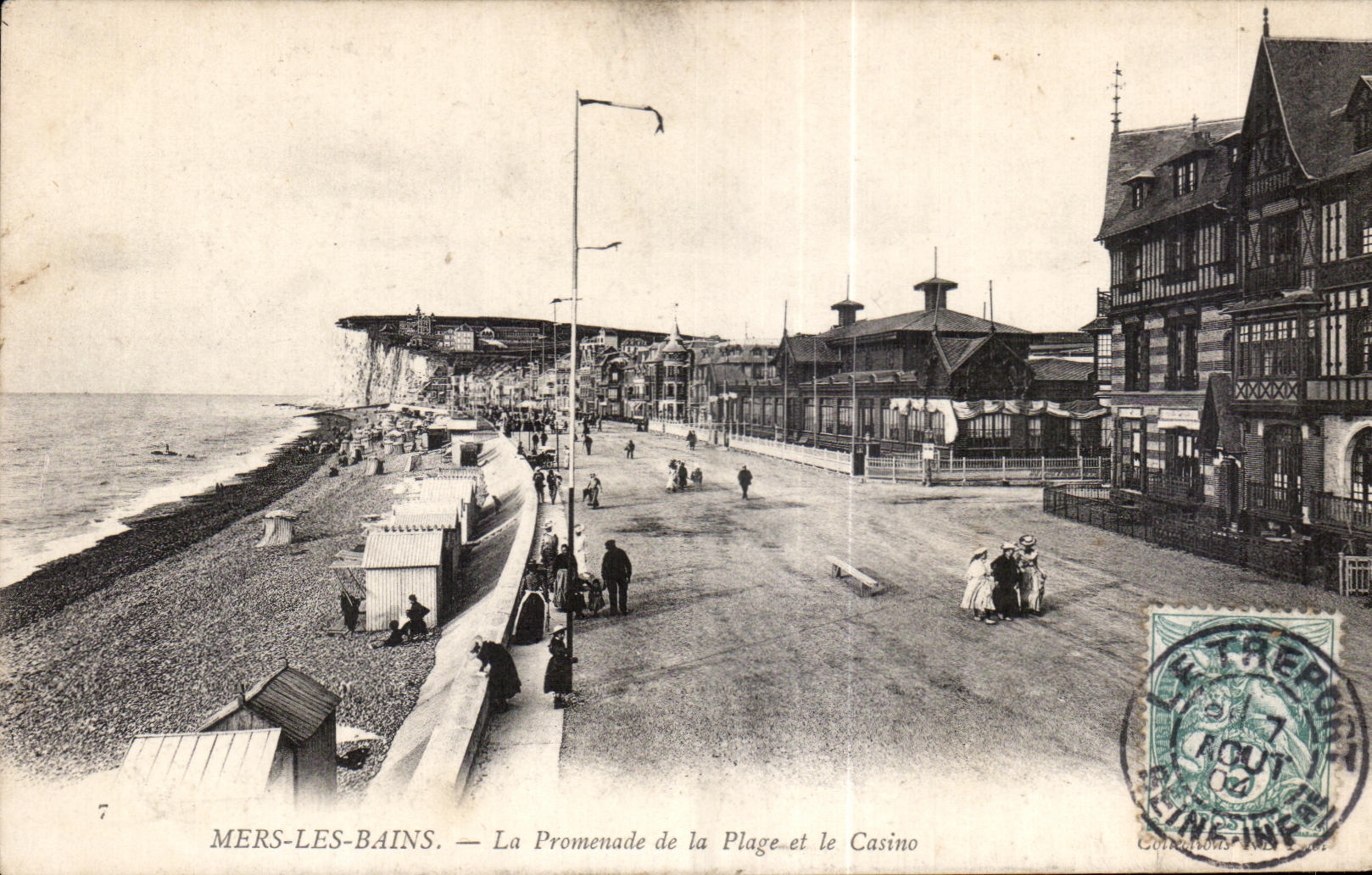 MERS-LES-BAINS — View of the Beach Promenade and the Casino