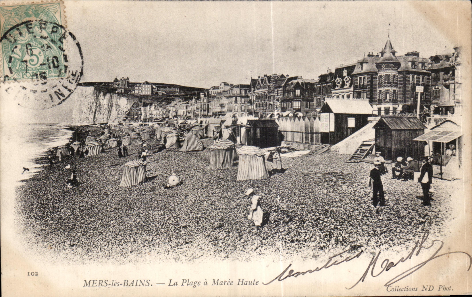 MERS-les-BAINS — The Beach at High Tide — Collections ND Phot. n°102