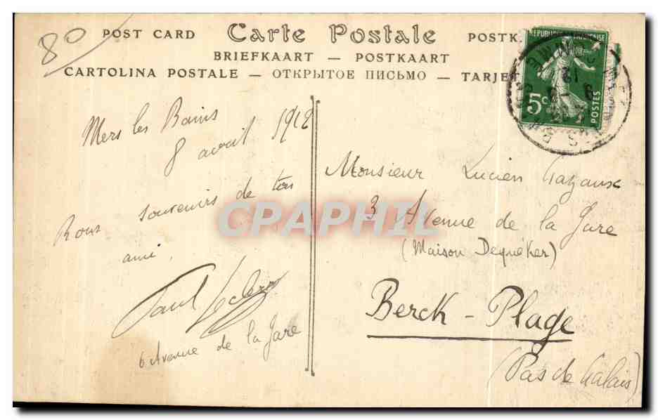 Mers-les-Bains and Le Tréport — General View — Publisher: AND (No. 15) — Back