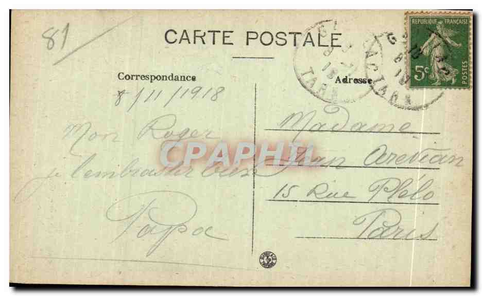 CPA Le Tarn Gaillac maison de Pierre de Brens — Rückseite