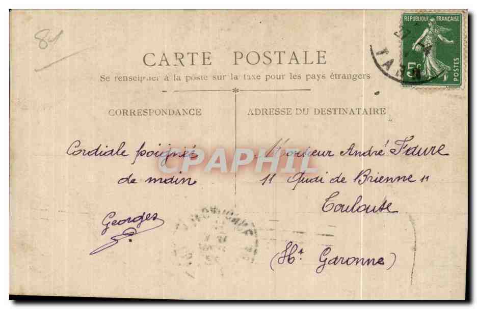 CPA Castres l Agout et le Pont de Strasbourg — Rückseite