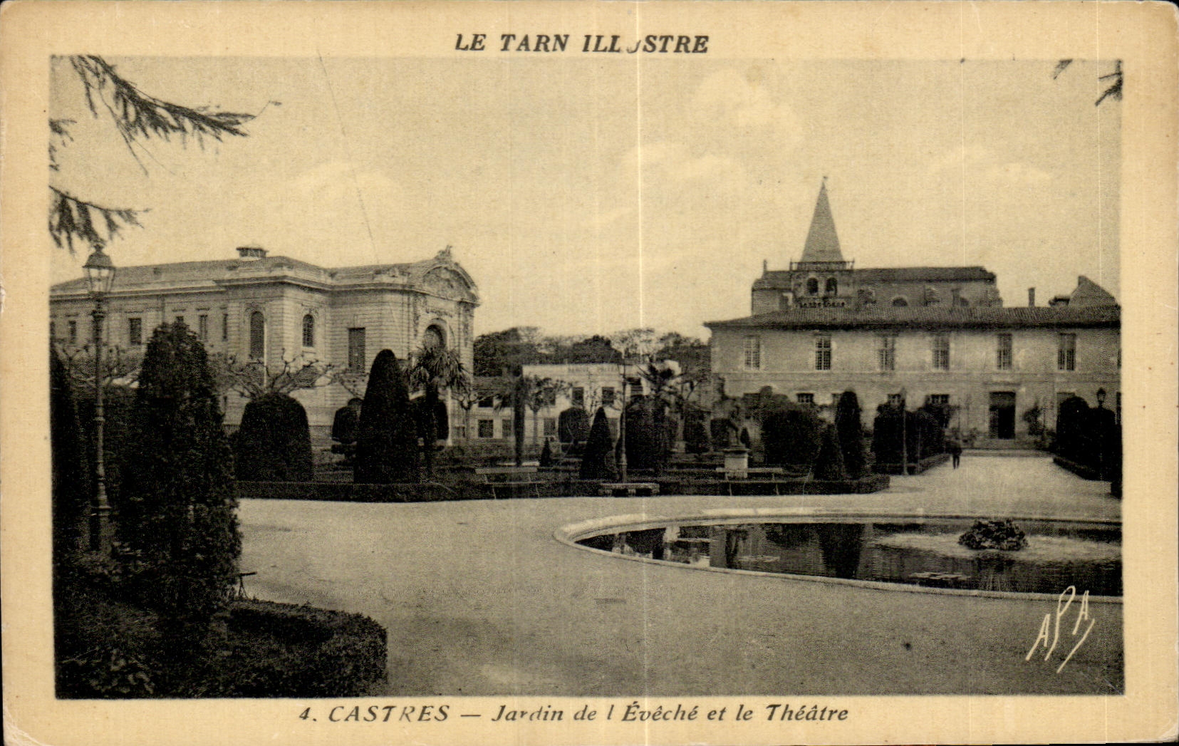 Castres — Jardin de l'Évêché et le Théâtre — Édition Damier de France, n°4
