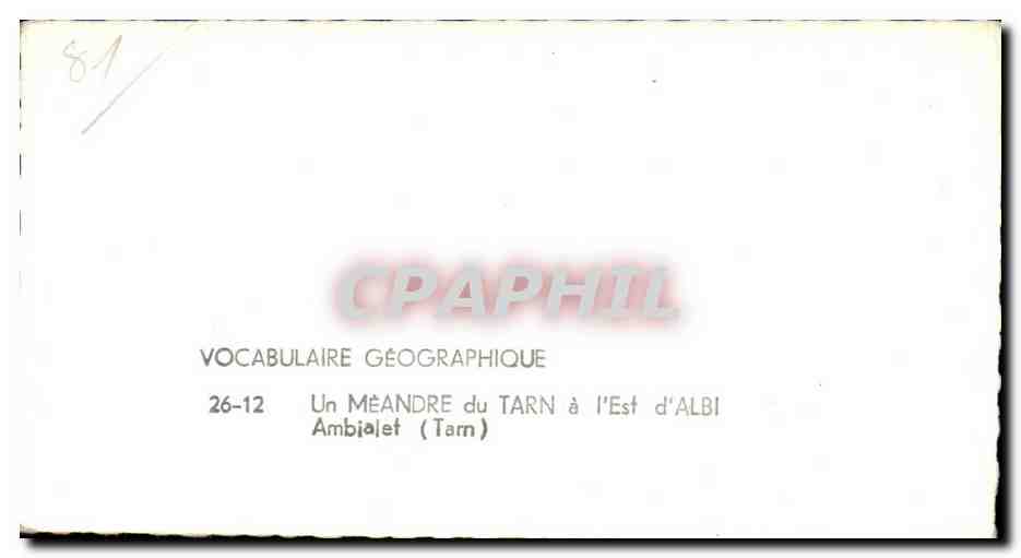 Un méandre du Tarn à l'Est d'Albi — Ambialet (Tarn) — Lapie — Verso
