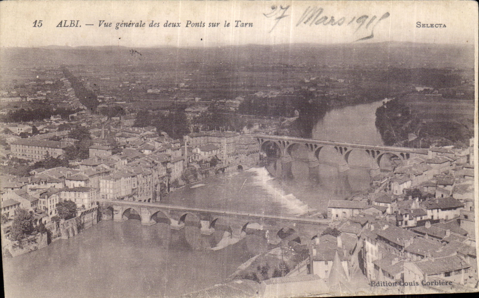 CPA Albi Vue generale des deux Ponts sur le Tarn