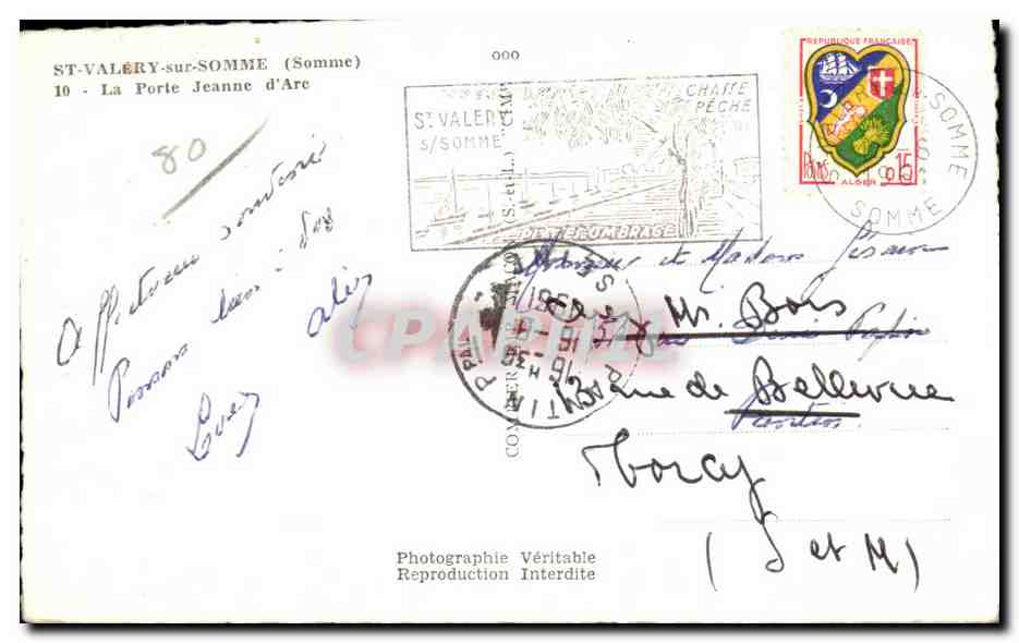 CPA St Valery Somme La Porte Jeanne d Are — Back