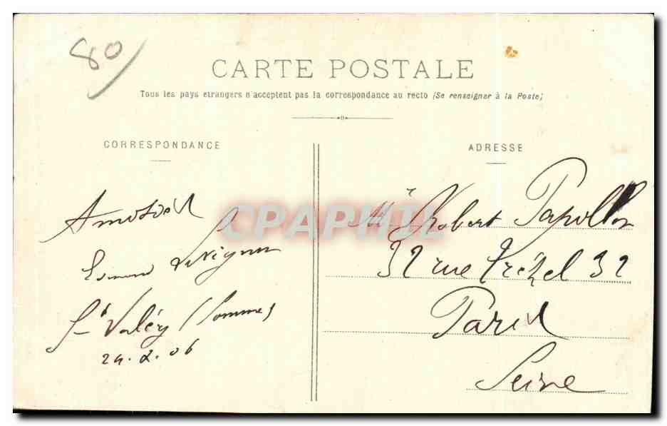 CPA Saint Valery Sur Somme Eglise Saint Martin — Back