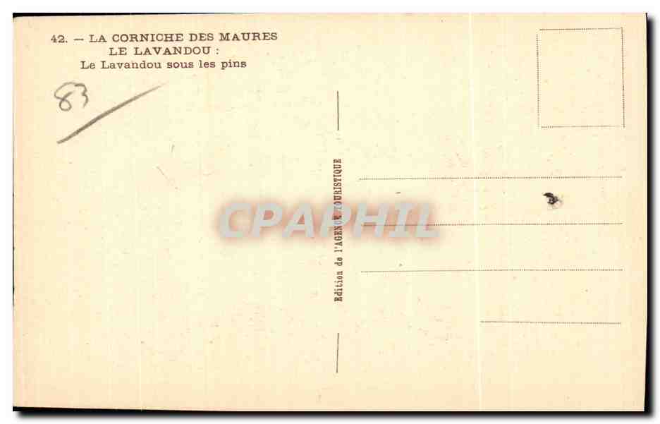 CPA La Corniche des Maures Le Lavandou  — Rückseite