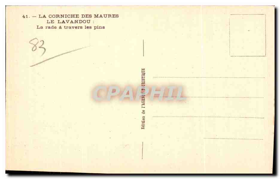 La Corniche des Maures — Le Lavandou : La rade à travers les pins — Édition de l'Agence Touristique — Achterkant