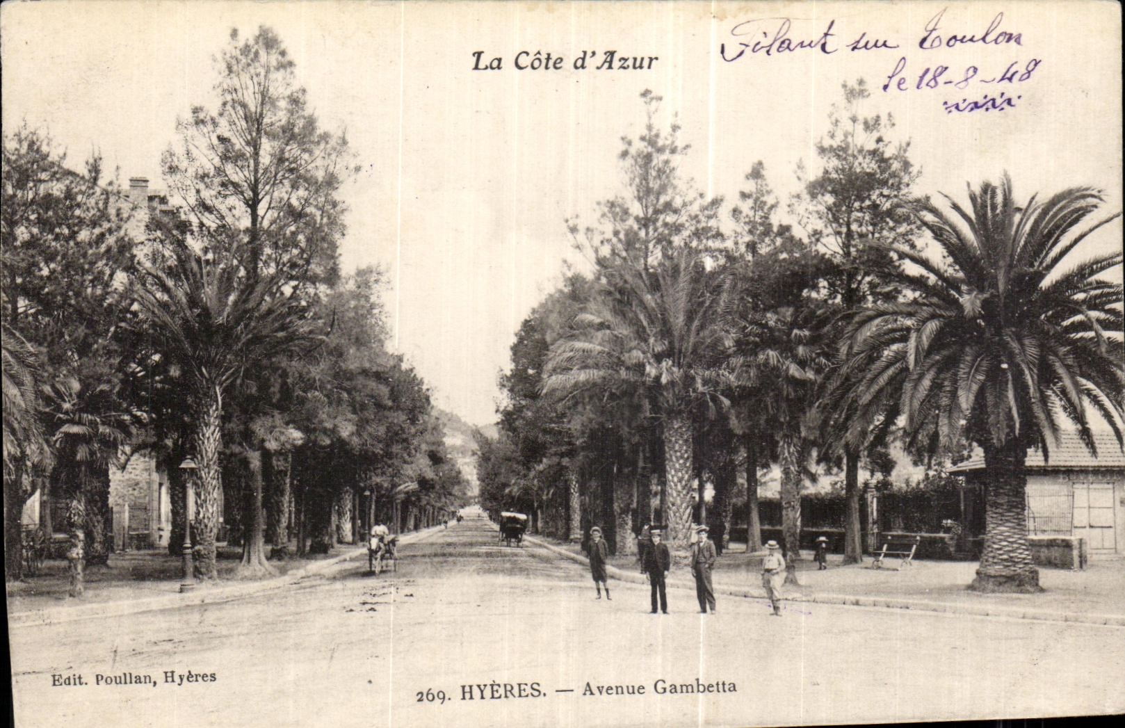 Hyères — Avenue Gambetta — La Côte d'Azur — Edit. Poullan, Hyères, n° 269