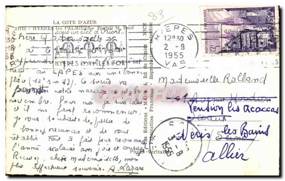 Portail Saint-Paul à Hyères — La Côte d'Azur — Éditions Françaises — Verso