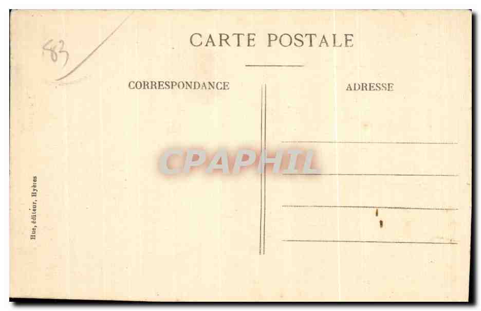 Hyères pittoresque — La rue Bernard et la vieille église Saint-Paul — Éditeur Bue, Hyères, n°22 — Achterkant