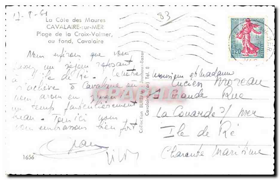 Plage de la Croix-Valmer — Cavalaire-sur-Mer — Collection BUREAU - Journaux-Bazart — Achterkant