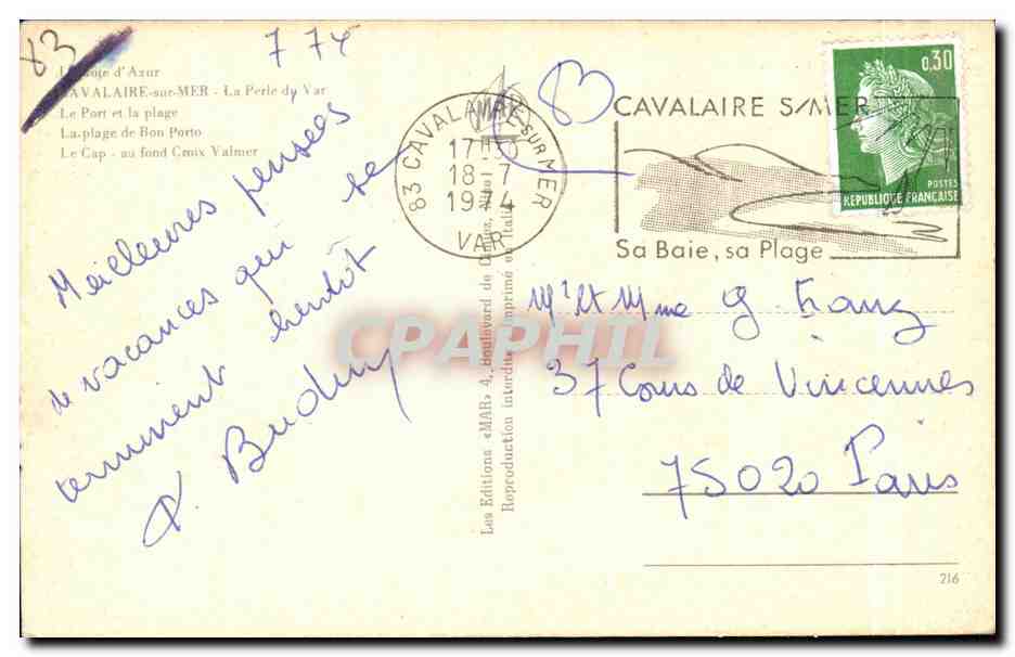 Cavalaire-sur-Mer — Panoramablick — Les Éditions « MABIS » — Rückseite