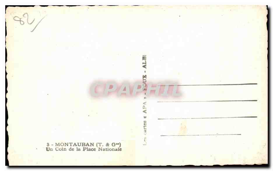 Place Nationale — Montauban — éditeur APA & FOUX — Verso