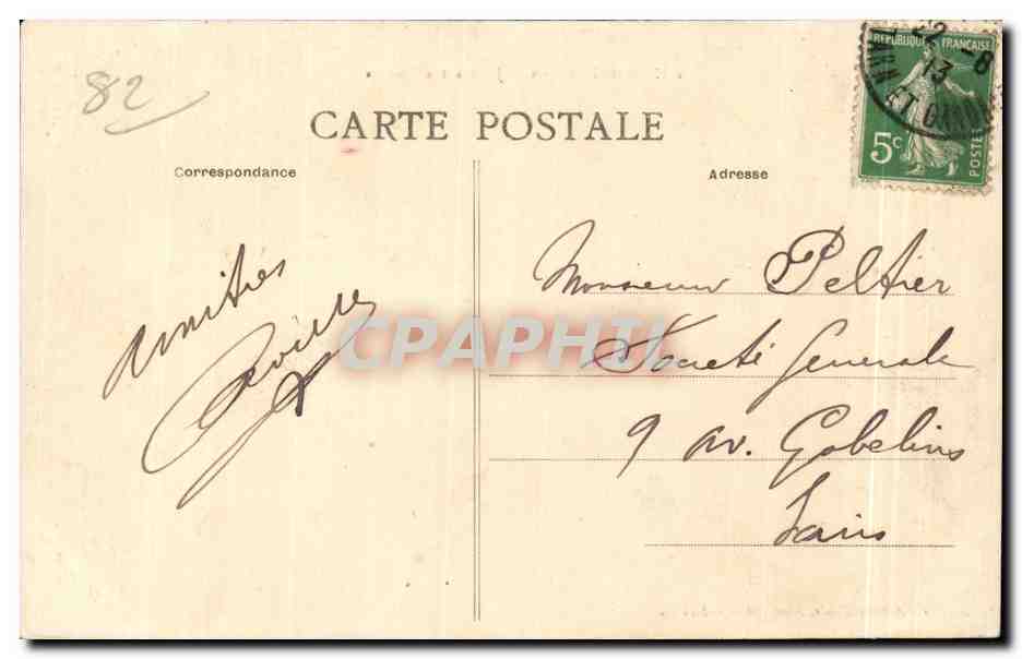 CPA Montauban Jardin des Piantes — Achterkant