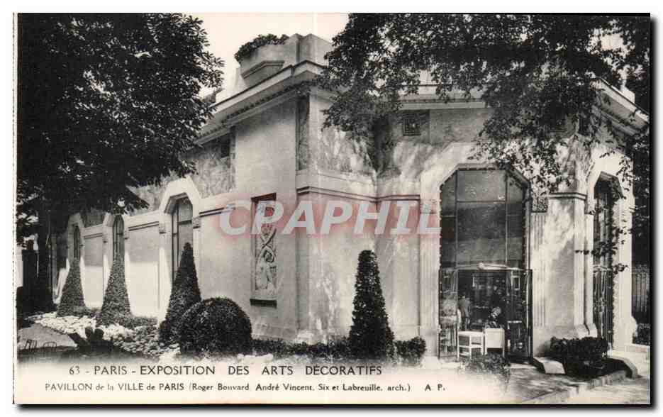Pavillon de la Ville de Paris — Exposición de Artes Decorativas — Roger Bouvard y André Vincent, arquitectos