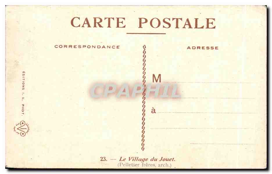Pueblo de los Juguetes — entrada monumental — Ediciones I. V. Phot. — Reverso