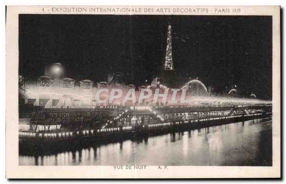 Exposition Internationale des Arts Décoratifs - Paris 1925 — Vue de nuit — A. Papeghin, Paris-Tours