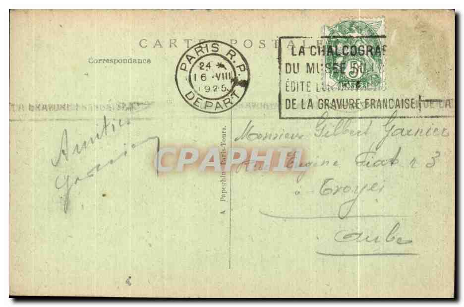 CPA Exposition Internationale des arts Decoratifs Paris 1925 Pavillon de la Ville de Paris — Rückseite