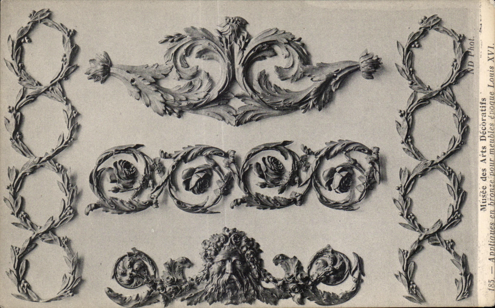 Appliques en bronze pour meubles époque Louis XVI — Musée des Arts Décoratifs — ND Phot.