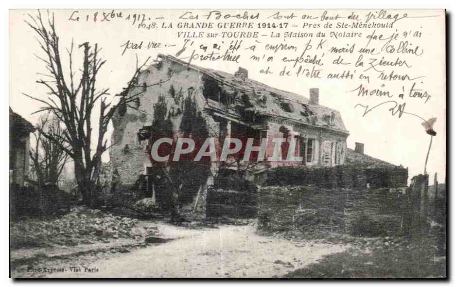 Ville-sur-Tourbe — Maison du Nolaire — détruite — Éditeur : Ping-Express — N° de série : 1048