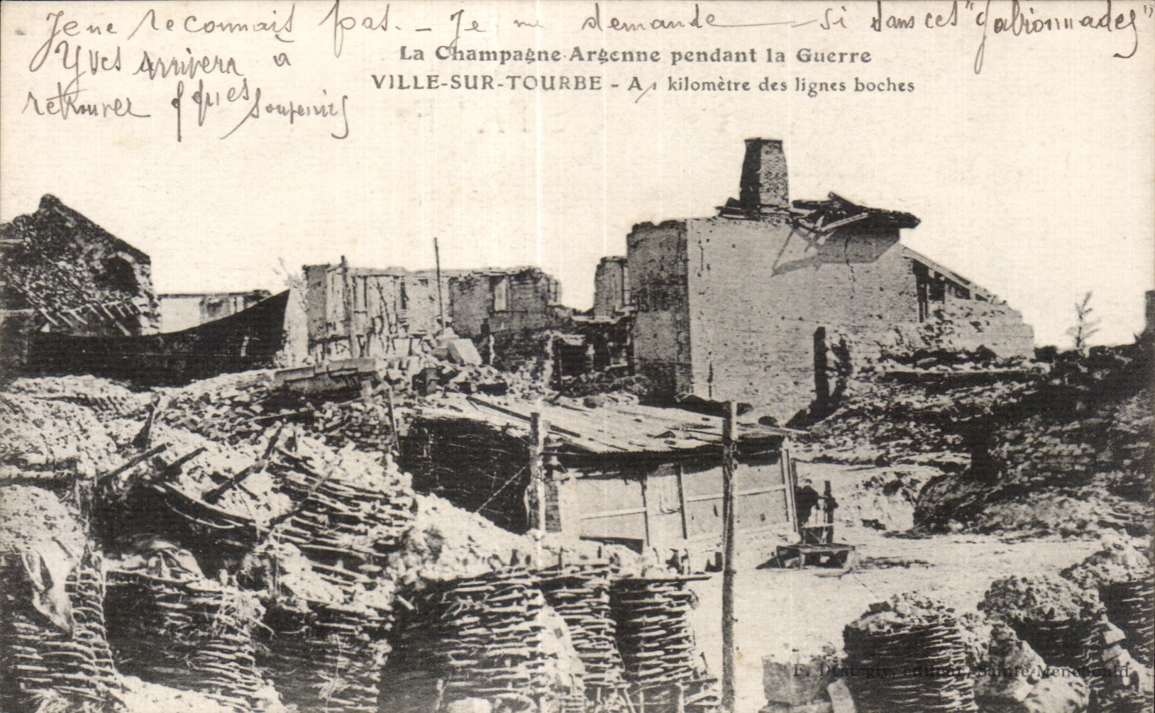 Ville-sur-Tourbe — Ruines après la guerre — Éditeur : L. Poulain, éditeur à Ville-sur-Tourbe