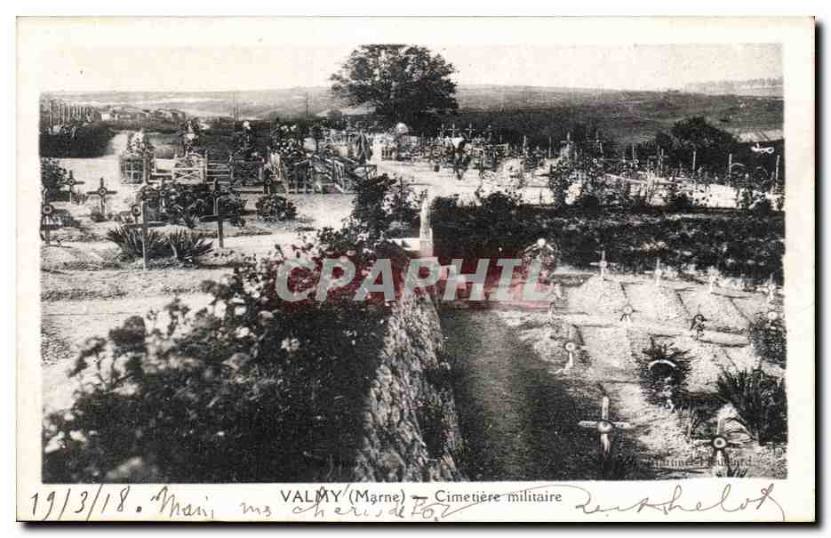 CPA Valmy Marne Cimetiere Militaire Militaria 