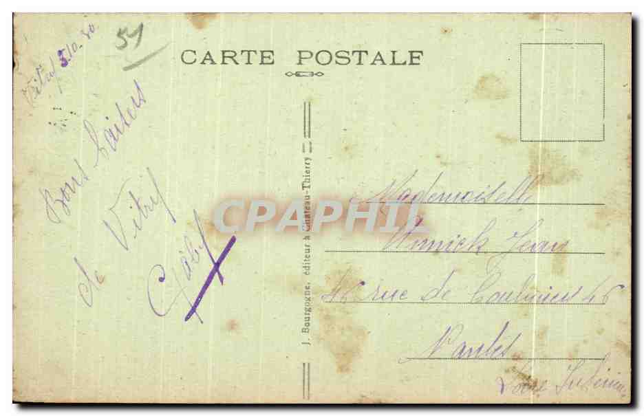 CPA Vitry le Francois Marne le Pont sur la Marne — Verso
