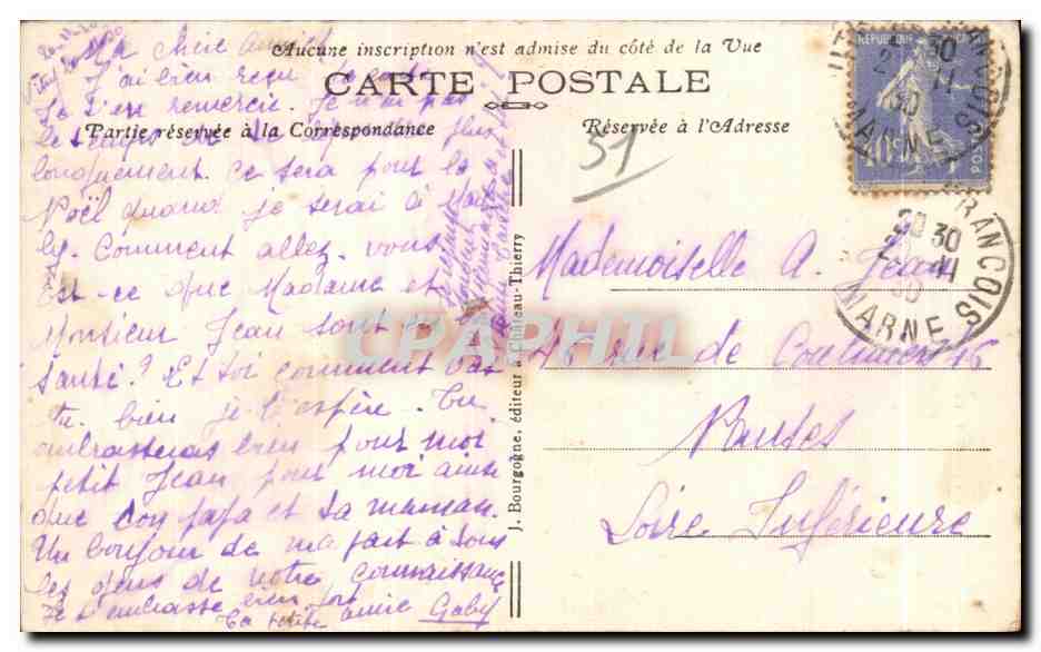 CPA Vitry le Francois Marne La Cathedrale — Verso