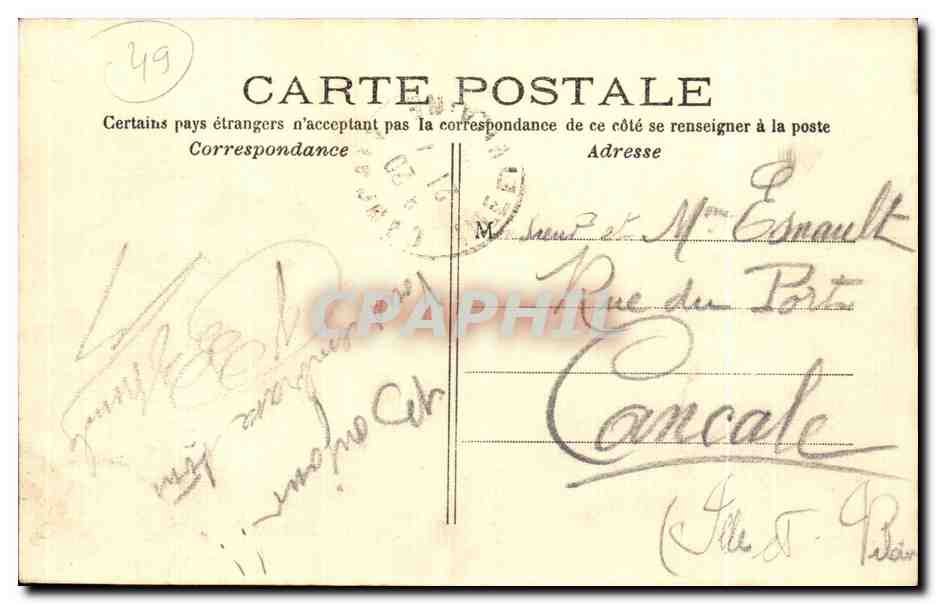 CPA Montreuil Bellay M et L Porte de Ville el Fortifications du Chateau — Rückseite