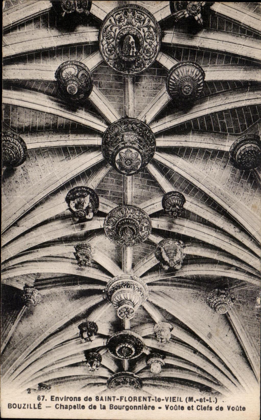 CPA Environs de Saint Florent le Vieil Bouzille Chapelle de la Bourgonniere Voute Clefs de Voute