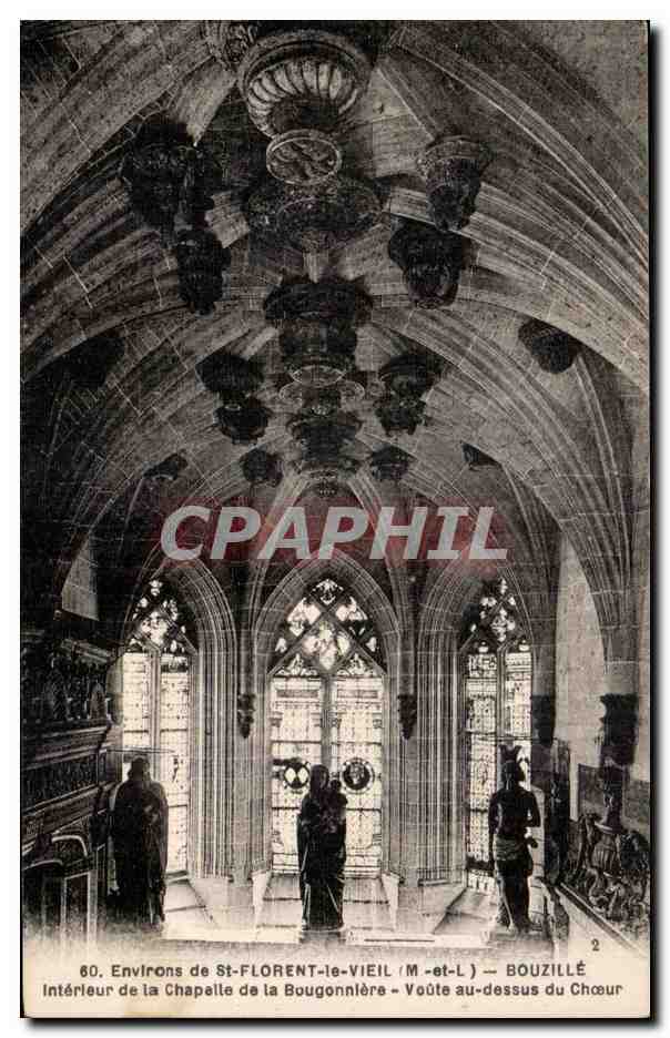 CPA Envlrons de St Florent Vieil Bouzille Interieur de la Chapelle de la Bougonniere Voute au Dessus du Choeur