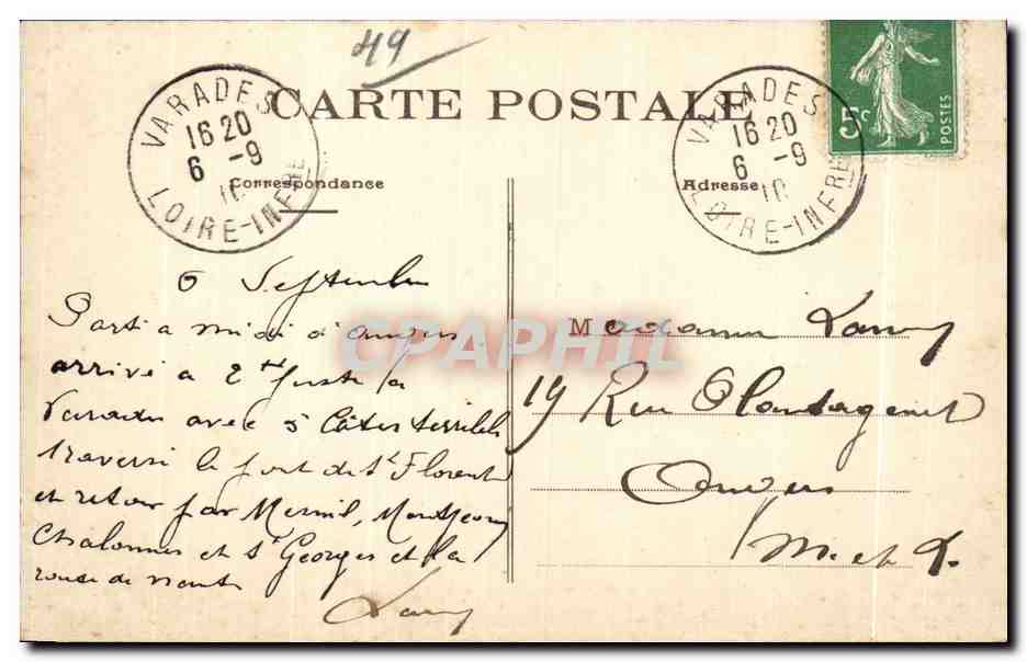 CPA Saint Florent le Vieil Tombeau de Bonchamps — Verso