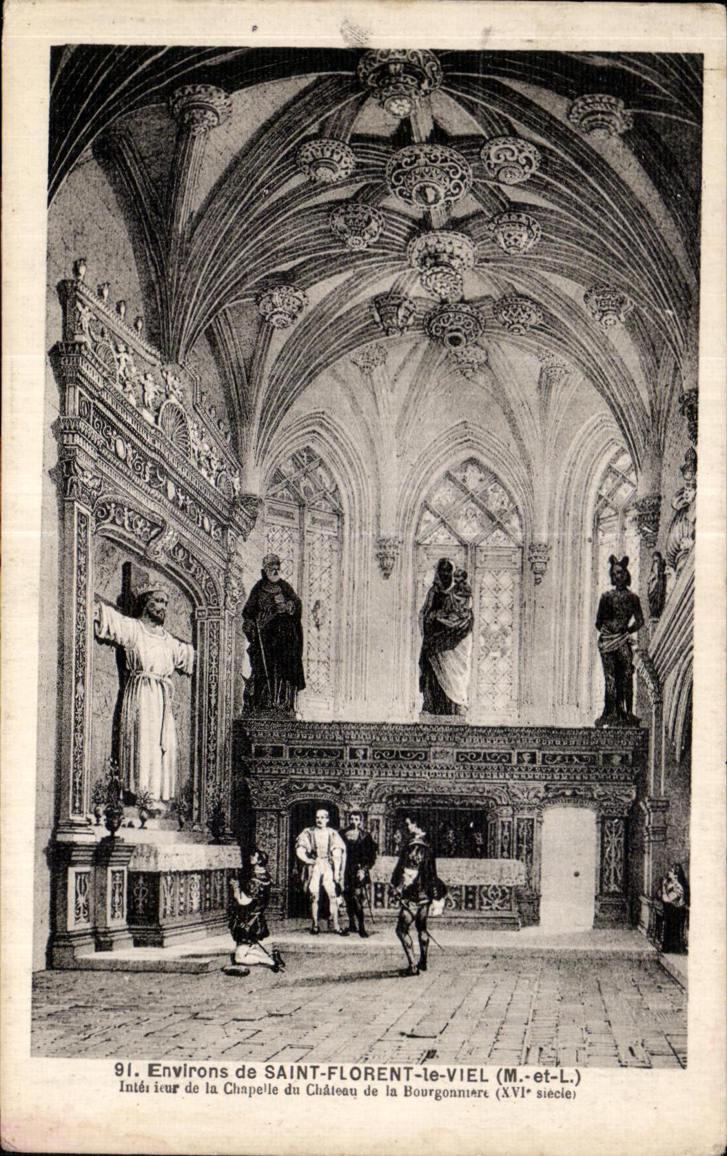 CPA Environs de Saint Florent le Vieil Interieur de la Chapelle du Chaleau de la Bourgonniere