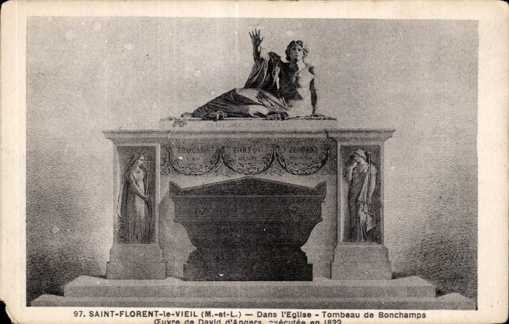 Saint-Florent-le-Vieil (M.-et-L.) — Grabmal von Bonchamps — Werk von David d'Angers, ausgeführt 1822
