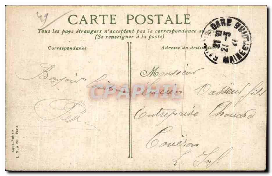 CPA Saumur Place de L Arche Doree La Gendarmerie — Rückseite