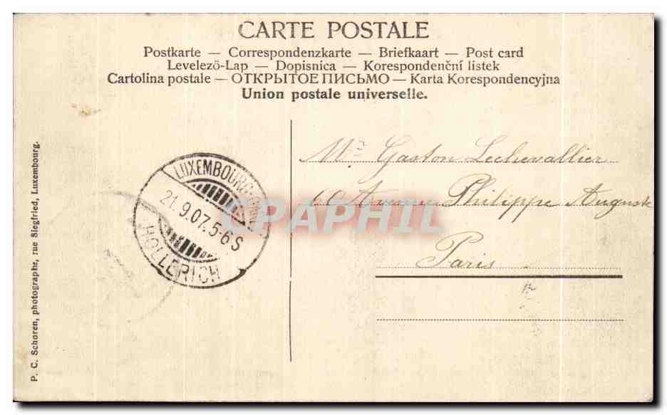 CPA Luxembourg Partle du Pfaffental Le Viaduc du Flord Clausen — Verso