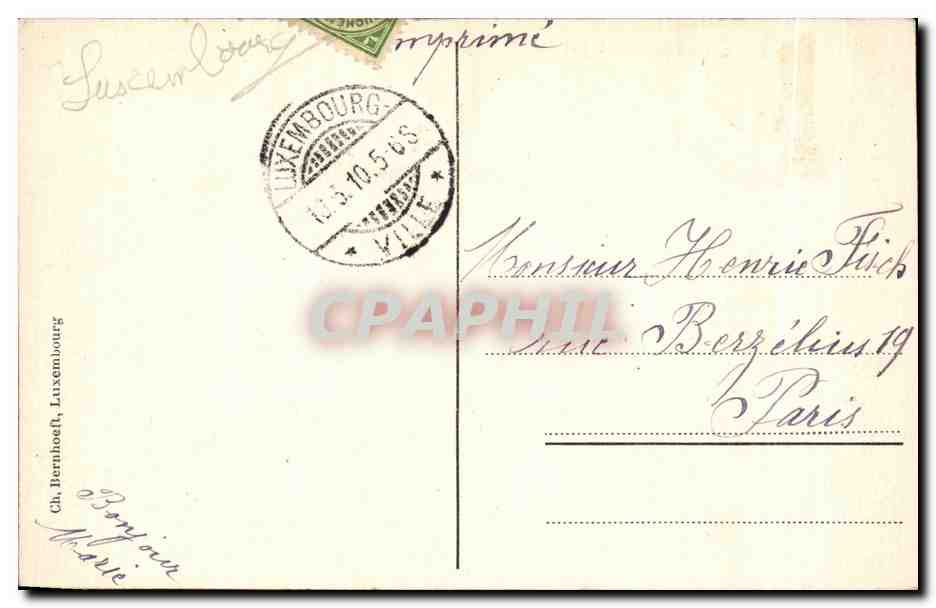 CPA Luxembourg Grund et Ville Haute — Verso