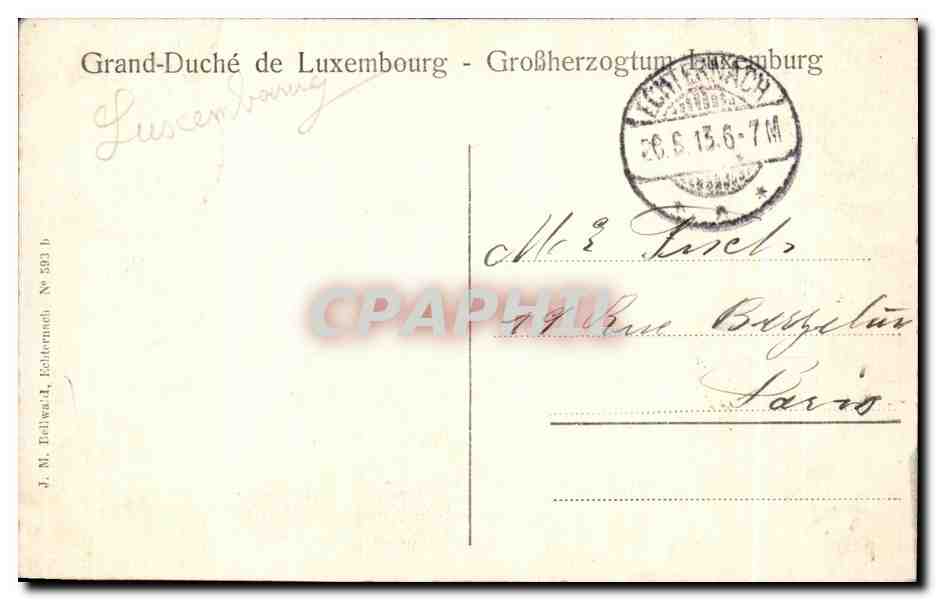 CPA Grand Duche de Luxembourg Echternach — Rückseite