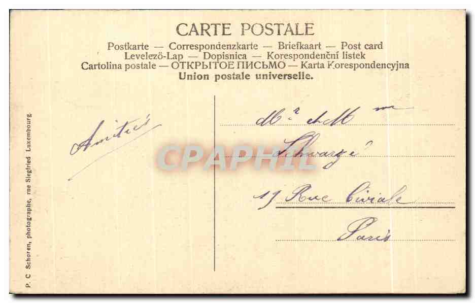 CPA Luxembourg L Alzette traversant le Grund et Ville Haute Von der Kaserne auz geachen — Verso