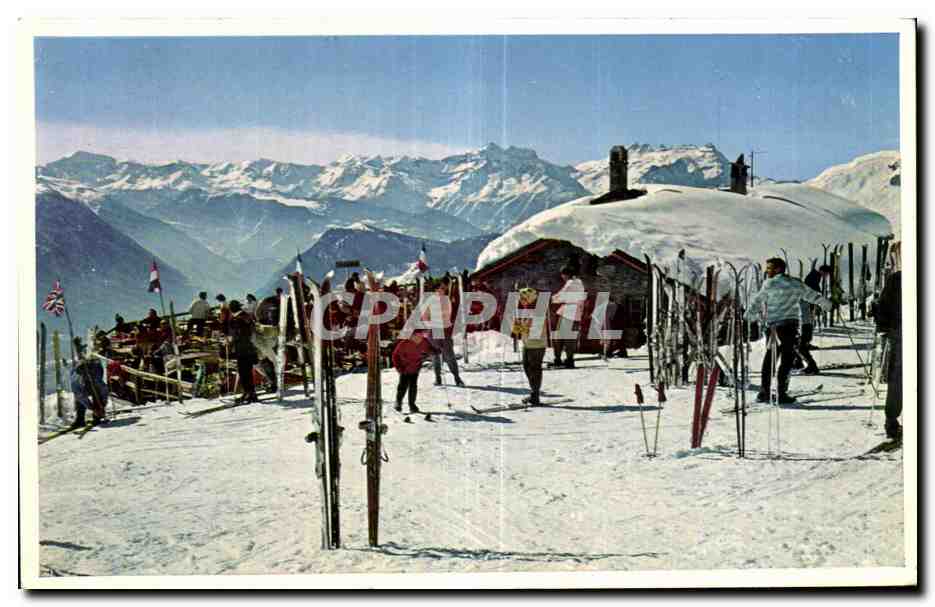 CPSM Suisse Cafe Restaurant de Medran a la Croix des Ruinettes Verbier Altitude