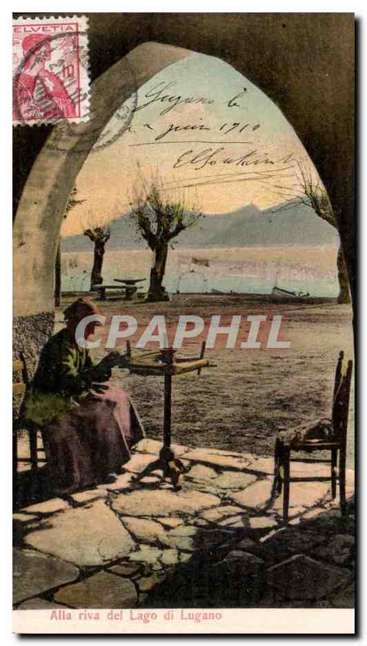 Alla riva del Lago di Lugano — vue sous un arcade — E. Geets, Lusern